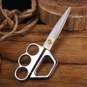 Alloy Stationery Household Office Craft Scissors (Color: silver)