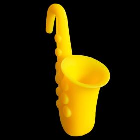 Horn Saxophone Shape Silicone Pot Cover Raised Overflow Preventer (Color: yellow)